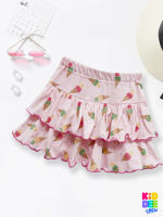 KiddeeCrew กระโปรงเด็ก กระโปรงสั้นชมพูลายไอศกรีม ice cream pink mini skirt เหมาะสำหรับอายุ 2-10 ปี