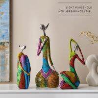 Creative Modern Home ประติมากรรมตกแต่งที่มีสีสันบทคัดย่อผู้หญิงประติมากรรม Modern Art Figurine ห้องนั่งเล่น Desktop Decor Gift