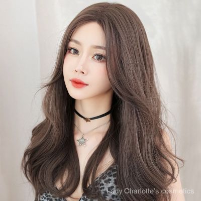 [0727]YWQJ-JF Cross-Border New Arrival Wig Female Forehead Hand-Woven Lace Micro-Roll Simulation Hair Cover Comic Bangs Loose Wave Full-Head Wig C64Q dov