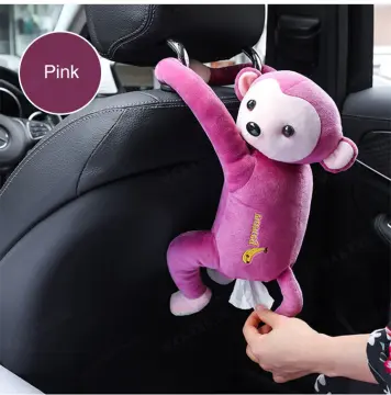 Cute Cartoon Monkey Car Tissue Box Portable Cute Plush Car Tissue