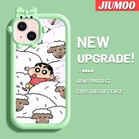 เคส JIUMOO สำหรับ iPhone 13 iPhone 13 Pro iPhone 13 Pro iPhone 13 Pro Max แกะน่ารักการ์ตูนเครยอนชิน Chan เคสกันกระแทกแบบใสซิลิโคนเคสนิ่มใส่โทรศัพท์เคสป้องกันโปร่งใส