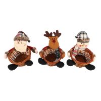 3Pcs Cute Christmas Candy Storage Basket Xmas Gift Holder Basket Creative Christmas Decoration Santa Claus Basket Home Desktop Decoration