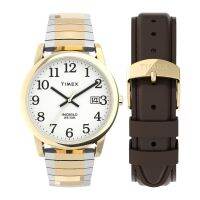 Timex TWG025500 Easy Reader Classic นาฬิกาข้อมือผู้ชาย Giftset สายสแตนเลส แถมสายฟรี หนังสีน้ำตาล