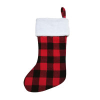 Christmas Socks Gift Bag Door Hanging Decoration Plaid Cloth Christmas Socks Gift Bag Ornament Storage Bag