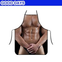 avental cozinha Muscle man Black Macho Apron Kitchen Game Party Bar Restaurant Apron Outdoor Barbecue Apron Wedding Funny Apon