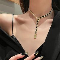 CIFbuy New Arrival Trendy Geometric Metal Y-shaped Corded Clavicle Chain Chokers Good Luck Necklaces For Women Fashion Jewelry Personality Temperament Pendant Hip-hop