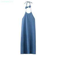 ZARAˉ Ladies Summer New Fashion Neck Hung A Scoop-Back Design Long MIDI Cowboy Dress 8727080 400