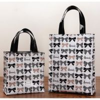 top●Harrods PVC Environmentally Friendly Shopping Bag BLACK&amp;WHITE Butterfly Large Capacity Waterproof Bag Shoulder Bag Mummy Bag