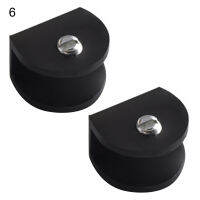 Farfi 2Pcs/Set Black Glass Clips Flat Strong Bearing Capacity Stainless Steel Portable High Hardness Anti-dropping Square Glass Clamps for Wall Mounts