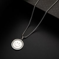 [COD] Cross-border Hot Sale Titanium Rotating Smiley Sweater Chain Men and Korean European Hip Hop Necklace