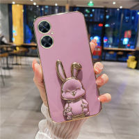 KONSMART เคสโทรศัพท์สำหรับ Huawei Nova 11 11i 11 Pro 10 10 Pro P60 P60 Pro P50 P50 Pro Mate 50 50 50 Pro 40 40 Pro 30 30 Pro กระต่ายมีความสุขขาตั้งพับได้เคสโทรศัพท์ป้องกัน TPU นิ่ม