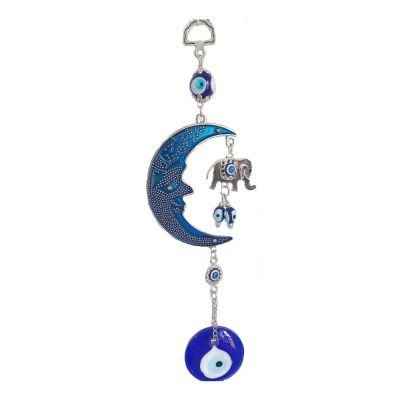 [In stock] เครื่องประดับดวงจันทร์โลหะผสมเคลือบสีฟ้าเครื่องประดับจี้ช้างนำโชค gift Christmas Gift