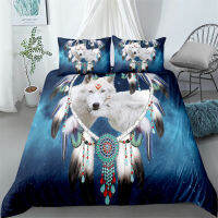 digital wolf duvetdoona cover set single twin double queen king cal king size bed linen set