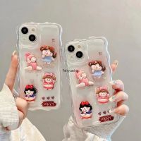 3D ใหม่ฝาหลังโปร่งใสแบบคลื่นเคสโทรศัพท์แบบใสสำหรับ iPhone 14 13 12 11 Pro Max X XS XR 7 8 14 Plus SE เคสโทรศัพท์มือถือขอบซิลิโคน