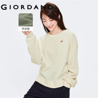 Giordanoผู้หญิง วาฟเฟิลดาวเคราะห์เย็บปักถักร้อยหลวมคอกลมเสื้อกันหนาว Free Shipping 05322786