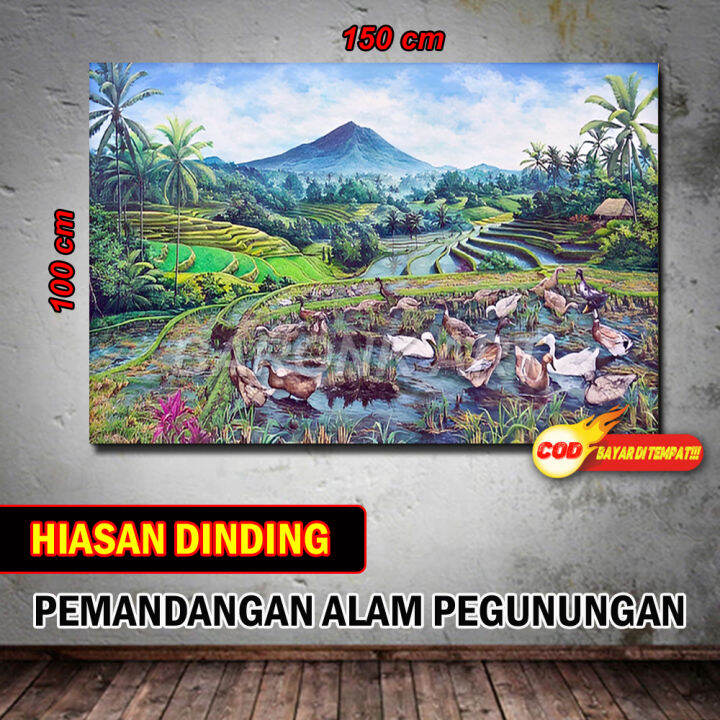 HIASAN DINDING PEMANDANGAN ALAM PEGUNUNGAN LUKISAN CETAK PEMANDANGAN ALAM POSTER PEMANDANGAN