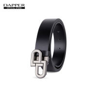 DAPPER DP Iconic Buckle Leather Belt – Black