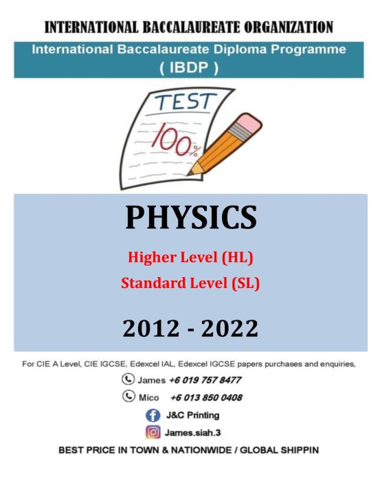 Ib Past Year Ibdp Physics Slhl 2012 2022 Lazada 0384