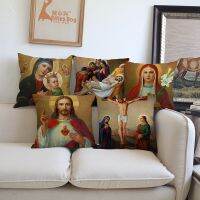 Christianity Good Friday Jesus Cross Virgin Mary Holy Child Throw PillowCase Home Church Religious Sofa Decorative Cushion Cover