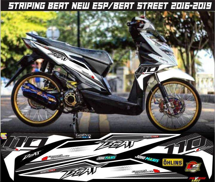 STRIPING HONDA BEAT NEW ESP/STRIPING BEAT STREET VARIASI WARNA PUTIH