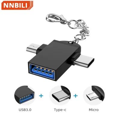 2 in 1 OTG Adapter USB 3.0 Female To Micro USB Male and USB C Male Connector For Xiaomi Tablet Hard Disk Drive Flash Disk