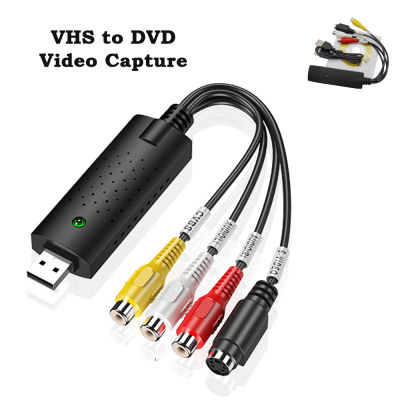 USB 2.0เพื่อ AV จับภาพวิดีโออะแดปเตอร์แปลง USB เสียงอุปกรณ์จับภาพวิดีโอวิดีโอทีวีดีวีดี VHS DVR สำหรับ Win10