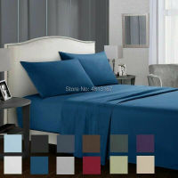 Soft Microfiber Bed Sheet Set 1800 Count 3/4 Piece Luxury Egyptian Sheets Flat &amp; Fitted Sheet pillowcase Deep Pocket