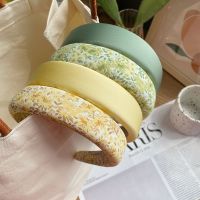 【CC】 2pcs Wide Floral Headbands Padded Sponage Hairbands for Stain Hoop Fashion Bezel Headwear Hair Accessories