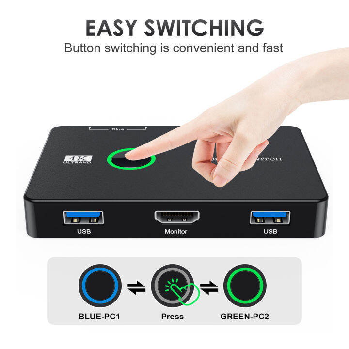 Usb Switcher for Windows 10 Plug Play Usb Switch Usb 3.0 Kvm Switch for