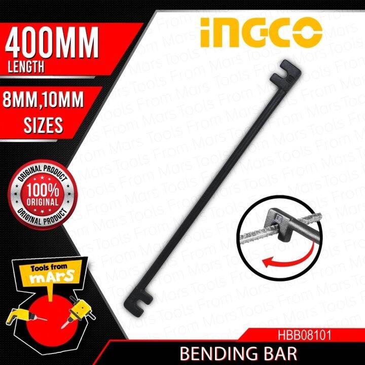 INGCO Hand Steel Metal Bending Bar Rod Tool 8mm 10mm HBB08101 •TFM• HT2
