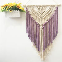 【cw】Nordic Modern Macrame Wall Hanging Tapestry Hand-made Colorful Cotton Wall Decoration Art Tassel Tapestry for Living Room Decor ！