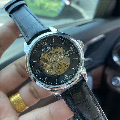 [หนัง + สแตนเลส] แสงหรูหราผู้ชายนาฬิกาจักรกลที่มีคุณภาพสูงนาฬิกาข้อมือผู้ชายธุรกิจแฟชั่นนาฬิกาผู้ชาย