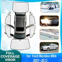 ஐ☄☌ Anti-UV Car Full Covers Sunshades For Ford Mondeo MK4 2007 2012 Car Windows Sun Visors Sunscreen Window Sunshades Accessories