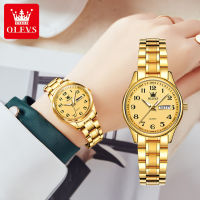 OLEVS 5567 Quartz Women Wristwatches Waterproof Alloy Band Casual Watch For Women Calendar Week Display Luminous