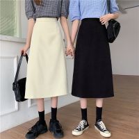 COD ♛ imoq55 store Zuoan Casual Multicolor Solid MIDI Skirt High Waist Womens A-line Skirt