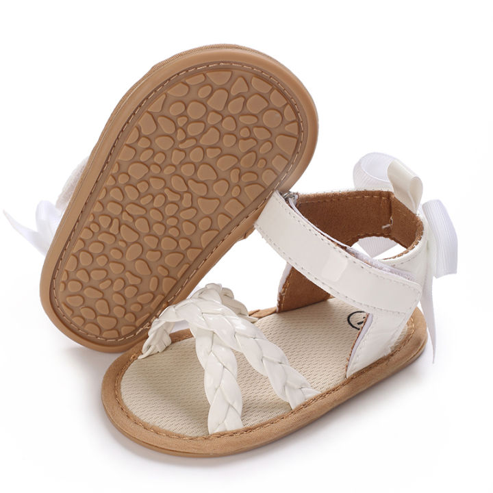 รองเท้าเด็กผู้หญิงรองเท้าแฟชั่นระบายอากาศได้รองเท้าแตะนุ่มรองเท้าหัดเดิน-binyag-ทารกแรกเกิด0-18month