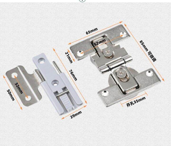 2pcs Top door cupboard sliding guide Reversal Folding Hinge wardrobe