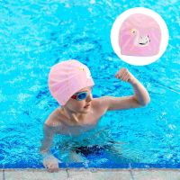 Childrens Swimming Cap Caps Cartoon Swimcap Hat Waterproof Kids Head Protector