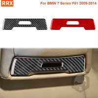 Rear Water Cup Holder Switch Panel Real Carbon Fiber Sticker Trim For BMW 7 Series F01 2009-2014 Car Interior Accessories