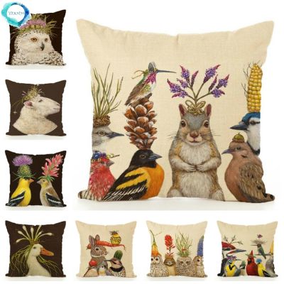 hot！【DT】◕♛  Cushion Cover Printed Cotton Pillowcase Couch Sofa Room