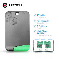 KEYYOU For Renault Laa Espace Remote Car Key Control 2 Buttons Smart Card Key 433Mhz PCF7947 ID46 Transponder Chip