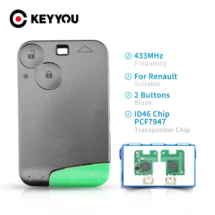 keyyou-สำหรับ-renault-laa-espace-รีโมทคอนลกุญแจรถ2ปุ่มสมาร์ทการ์ด433mhz-pcf7947-id46-transponder-chip