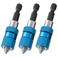 3PCS 60mm Drywall Screw Bits Setter Magnetic Bit Holder 1/4 Inch Hex Driver Bits Adjustable Depth Screw Holder