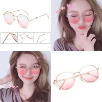 Pink Love Heart Blush Sunglasses Ins Trendy Anti-blue Goggle Glasses Korean Girl Glasses Accessories