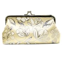 【CW】♀๑  Embroidery Lock Coin Purse Wallet Clutches