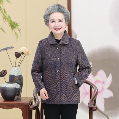 เกาหลี StyleX017ยายในฤดูใบไม้ผลิและฤดูใบไม้ร่วง60-80กลางอายุเก่าผู้หญิง70ปีเก่าผู้หญิงแจ็คเก็ตฤดูใบไม้ผลิแม่เสื้อผ้า