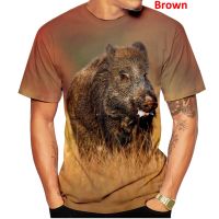 2022 Funny Swine Casual Tops Camo Hunting Animal Wild Boar 3D Print Men/Women T Shirt