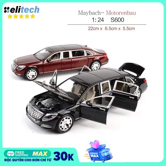 Xe mô hình tỉ lệ 1 24 mô hình xe sang maybach s600 mở 4 cửa có đèn chất - ảnh sản phẩm 1