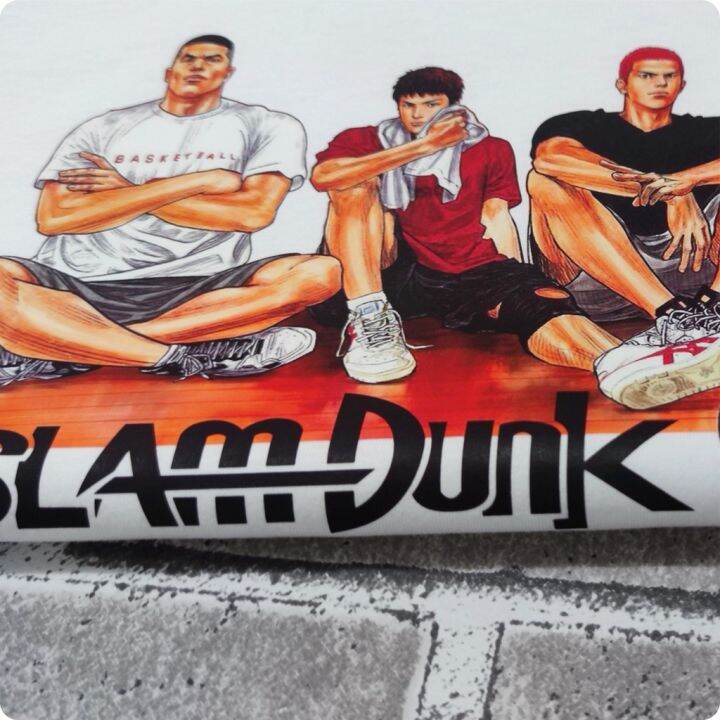 ข้อเสนอพิเศษ-tshirt-t-shirt-เสื้อยืดแขนสั้น-ผ้าฝ้ายแท้-พิมพ์ลายอนิเมะ-slam-dunk-sakuragi-flower-road-rukawa-kaede-mitsui-แฟชั่นฤดูร้s-5xl