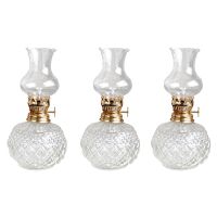 4X Indoor Oil Lamp,Classic Oil Lamp with Clear Glass Lampshade,Home Church Supplies